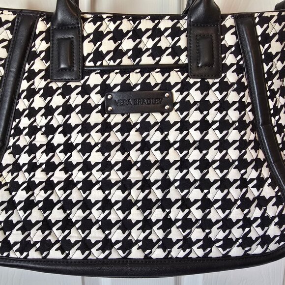 Vera Bradley Quilted Houndstooth Tote Shoulder Bag Purse - Picture 5 of 6